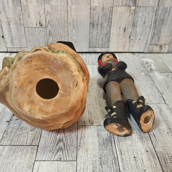 Set of 2 Vintage Atlantic Mold Hand Painted Ceramic Christmas Carolers Boy Girl - Picture 5 of 11